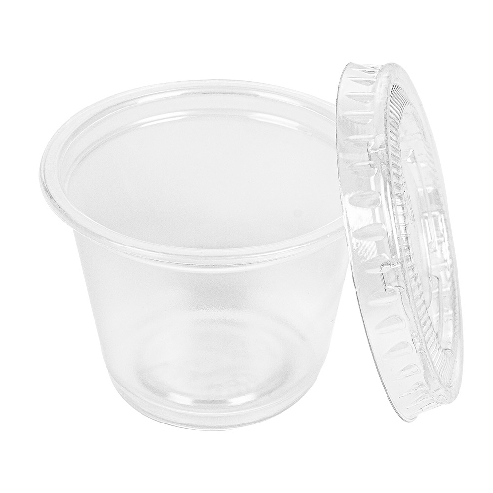 215.06-50 COPPETTE PICCOLE + 50 COPERCHI 30 ML Ø4,5x3,3 CM TRASPARENTE PP
