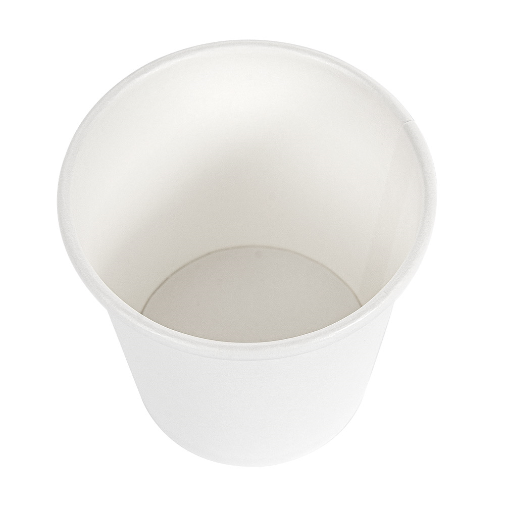 254.45-TERRINA PICCOLA 105 ML (3,5 oz) 210 + 18 PE G/M2 Ø6/4,5x5,8 CM BIANCO CARTONE (50 u.)