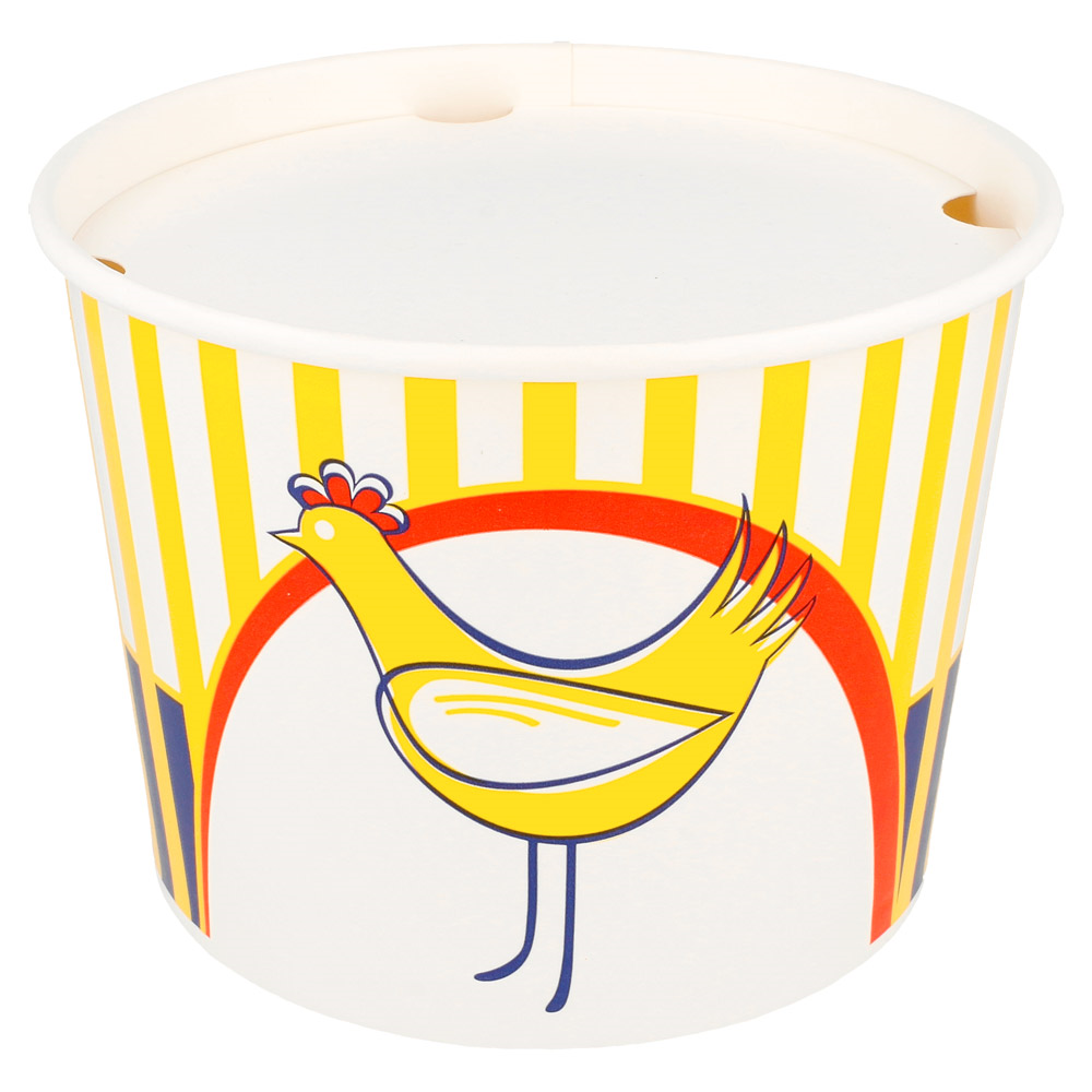 178.64-CONTENITORI PER POLLO +COPERCHIO 1920 ML 13PE + 320 +18PE G/M2 Ø 16,8/13,9x12,3 CM BIANCO CARTONE (50 u.)