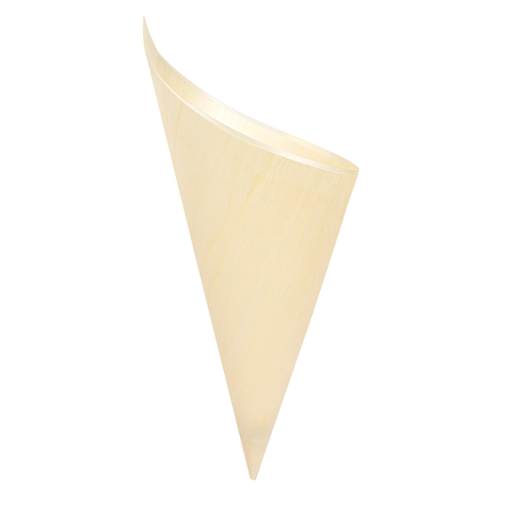 259.91-CONI IN FOGLIA DI PIOPPO 'WOOD' 22 CM NATURALE LEGNO (50 u.)
