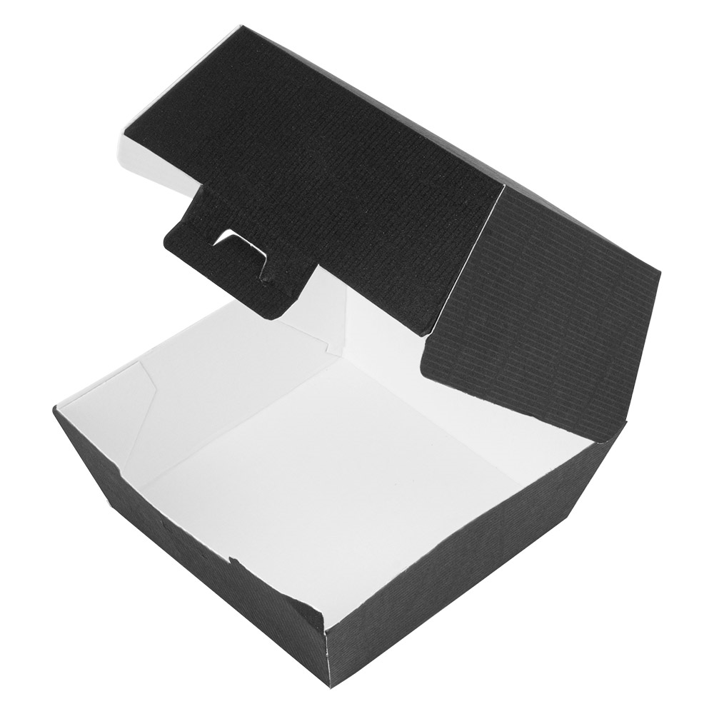 234.20-SCATOLE HAMBURGER 'THEPACK' 14,4x13,6x9,2 CM (L+) NERO CARTONE NANO-MICRO (50 u.)