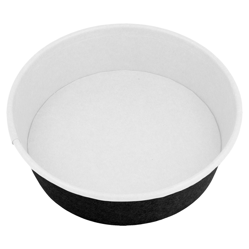 226.32-INSALATIERI 500 ML - 16,6 oz 300 + 18 PE G/M2 Ø15/12,8x4,5 CM NERO CARTONE (50 u.)
