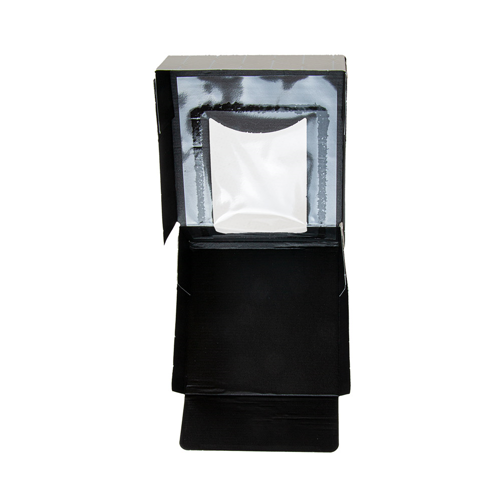 273.88-CONTENITORI SUSHI+FINESTRA 'THEPACK' KINTSU 10x10x4 CM BIANCO/NERO CARTÓN NANO-MICRO + PE + OPP (50 u.)