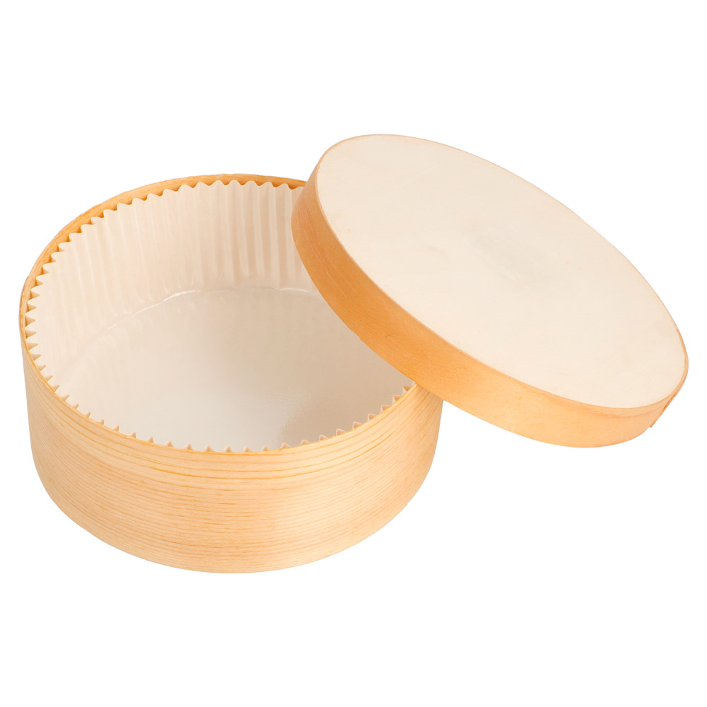183.01-MINI SCATOLE CILINDRICHE TAPPO + CAPSULA 'WOOD' 500 ML Ø 13x5 CM NATURALE LEGNO (10 u.)