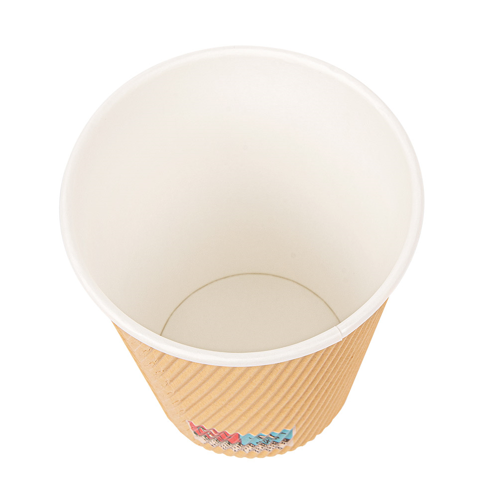 180.77-BICCHIERI BEVANDE CALDE DOPPIA PARETE 360 ML - 12 oz 300 + 250 + 18 PE G/M2 Ø9/6x11 CM MARRONE CARTONE (25 u.)
