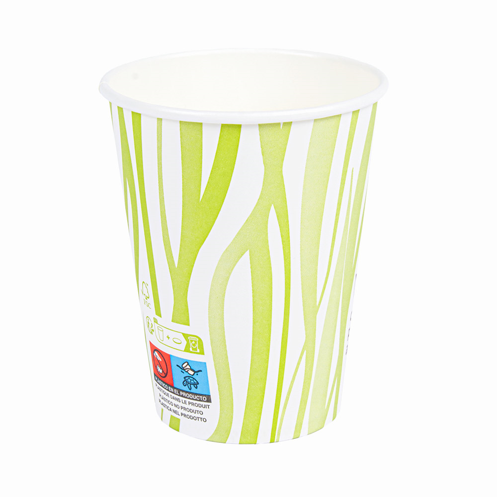 271.10-BICCHIERI BEVANDE FREDDE E CALDE 1 PARETE 'COMPOSTABLE GRASS' 360 ML 300 G/M2 Ø9/6x11 CM BIANCO CARTONE (50 u.)