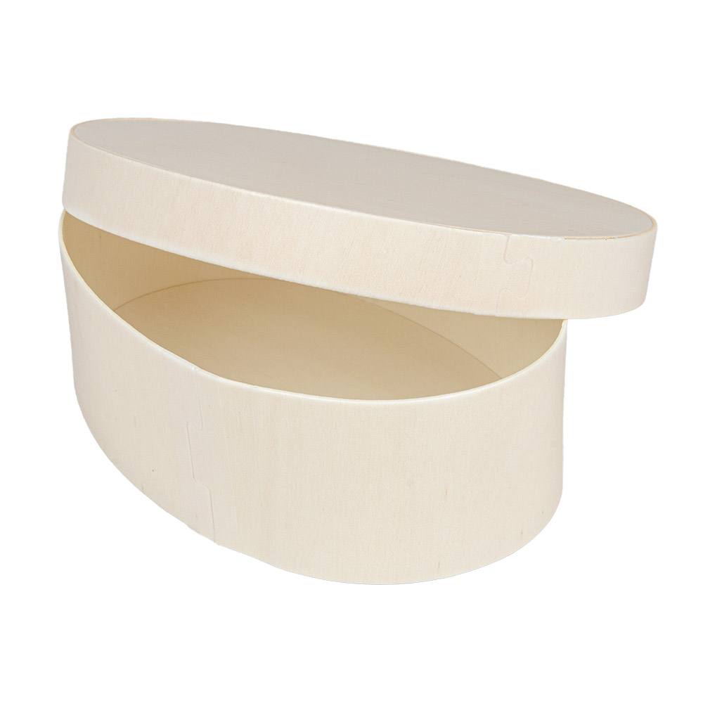 266.08-MINI SCATOLA OVALE CON COPERCHIO 'WOOD' 16x10,5x5 CM NATURALE LEGNO