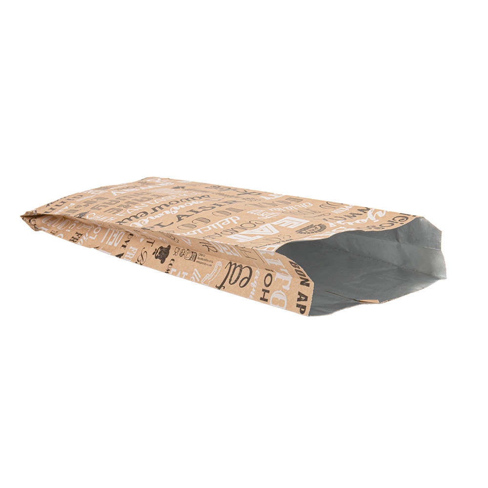 265.92-SACHETTI ANTIGRASSO PER SANDWICHES PAROLE 40+20 G/M2 12+4x35 CM MARRONE KRAFT + ALLUMINIO (500 u.)