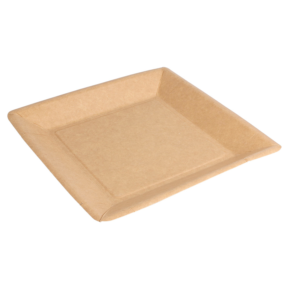 252.11-PIATTI QUADRATO LACCATI 255 G/M2 18x18 CM NATURALE CARTONE (50 u.)
