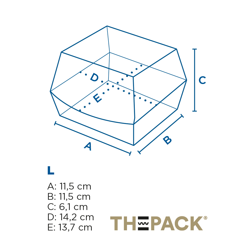 234.14-SCATOLE HAMBURGER 'THEPACK' 14,2x13,7x6,1 CM (L) BIANCO CARTONE NANO-MICRO (50 u.)