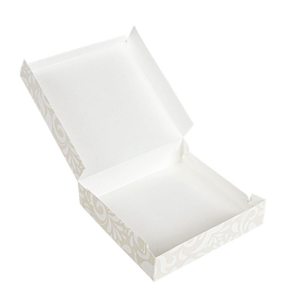 270.86-SCATOLE CATERING, PIANA 'THEPACK' DAMASCO 21x21x5 CM BIANCO CARTONE NANO-MICRO (50 u.)