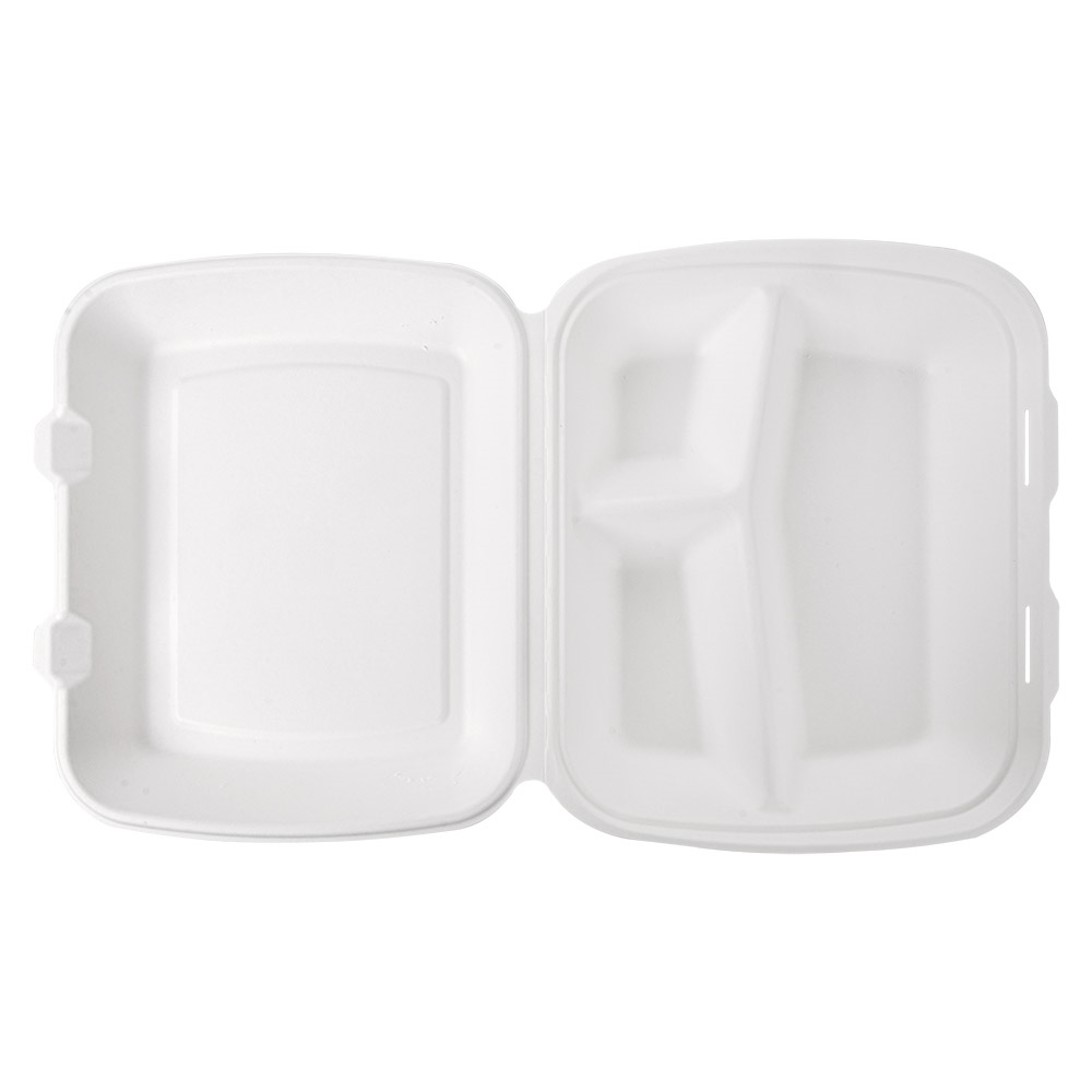 253.74-CONTENITORI 3 SCOMPARTI 'BIONIC' 950 ML 23x18x7,3 CM BIANCO BAGASSA (50 u.)