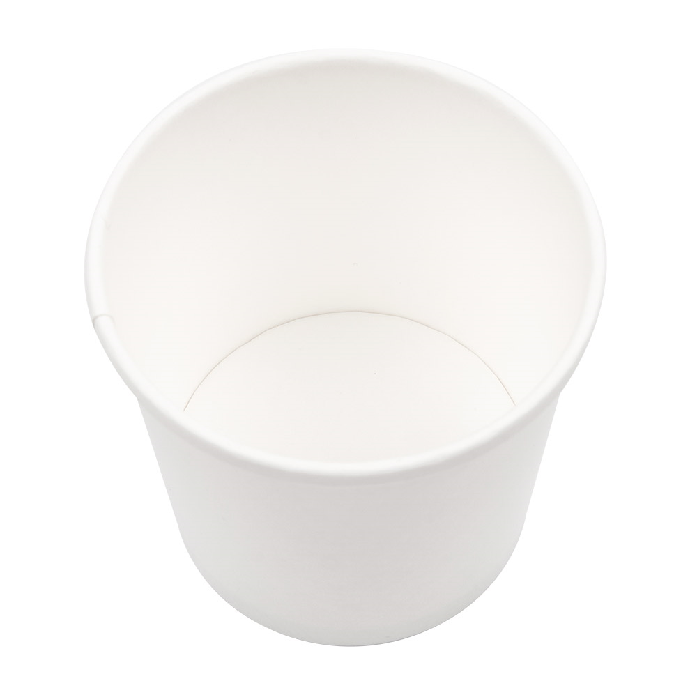226.39-CONTENITORI CON COPERCHI 360 ML - 12 oz 300 + 18 PE G/M2 Ø9/7,2x8,4 CM BIANCO CARTONE (25 u.)