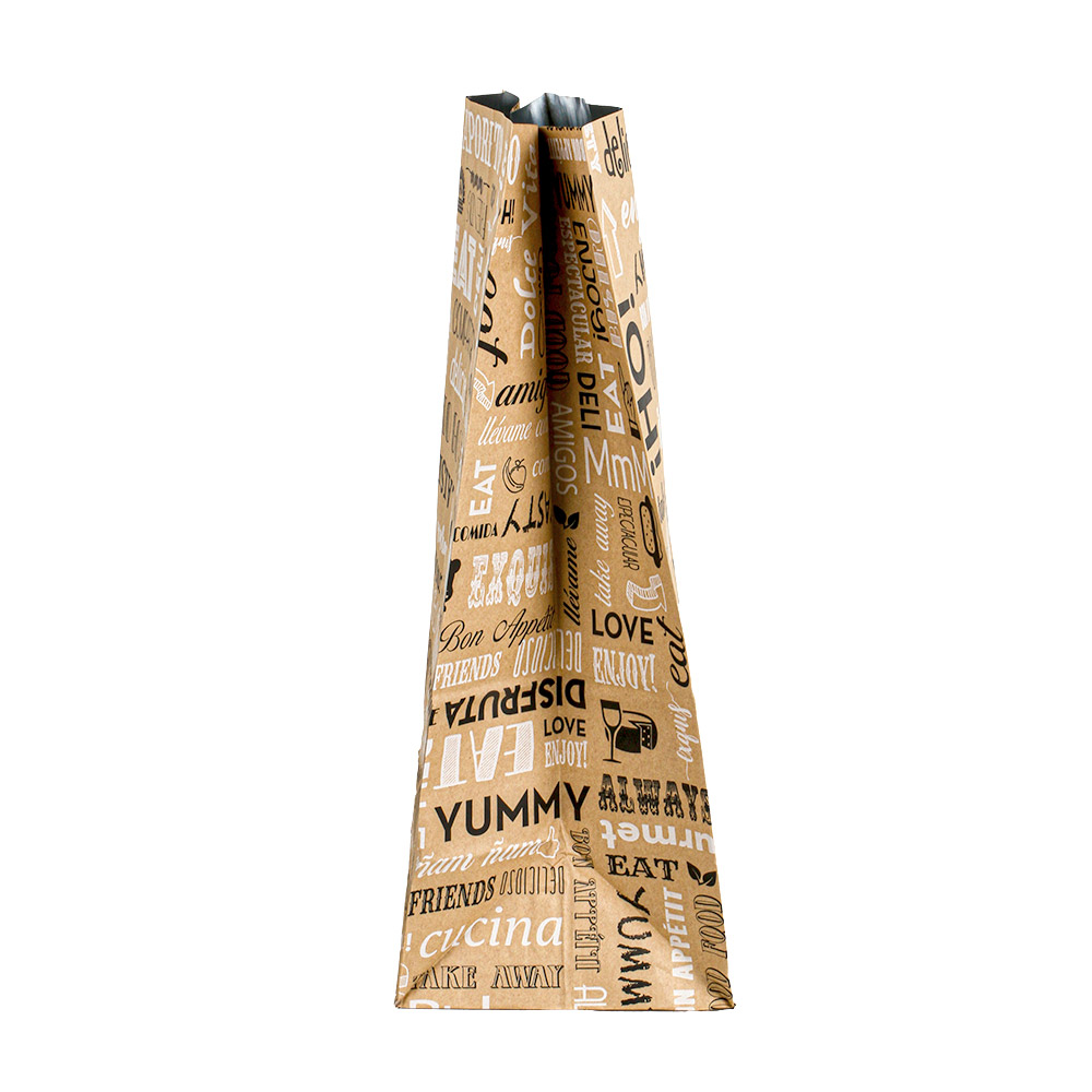 275.49-SACCHETTI SOS SENZA MANICI PAROLE 50+20 G/M2 22+12x31 CM NATURALE KRAFT + ALLUMINIO (250 u.)