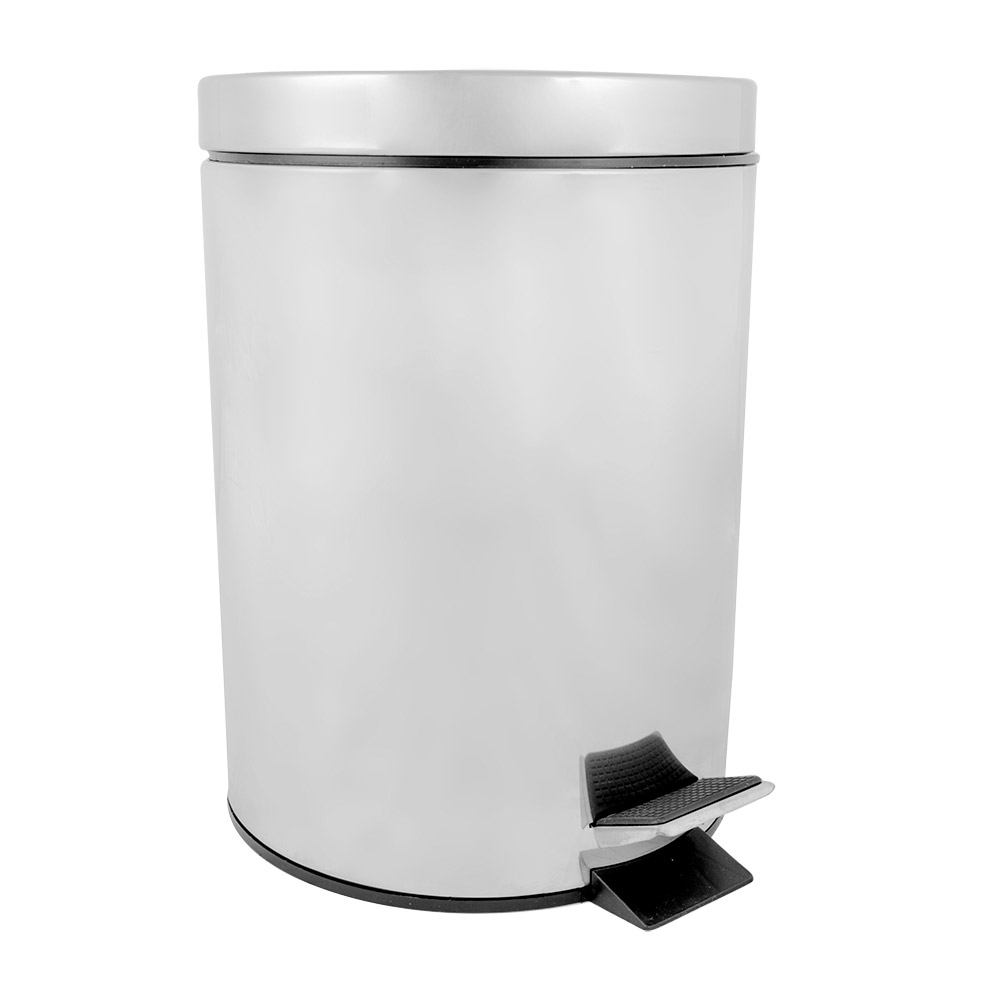 162.29-PATTUMIERA A PEDALE CON RICETTACOLO INTERIORE 5 L Ø 20,5x28 CM ARGENTO ACCIAIO INOX