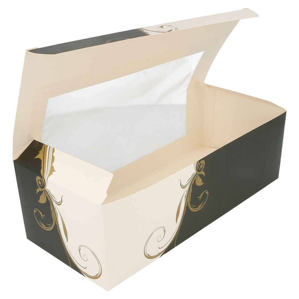 204.76-SCATOLE PER PASTICCERIA CON FINESTRA 'THEPACK' CLASSIC 26x11x8 CM BIANCO CARTONE NANO-MICRO (50 u.)