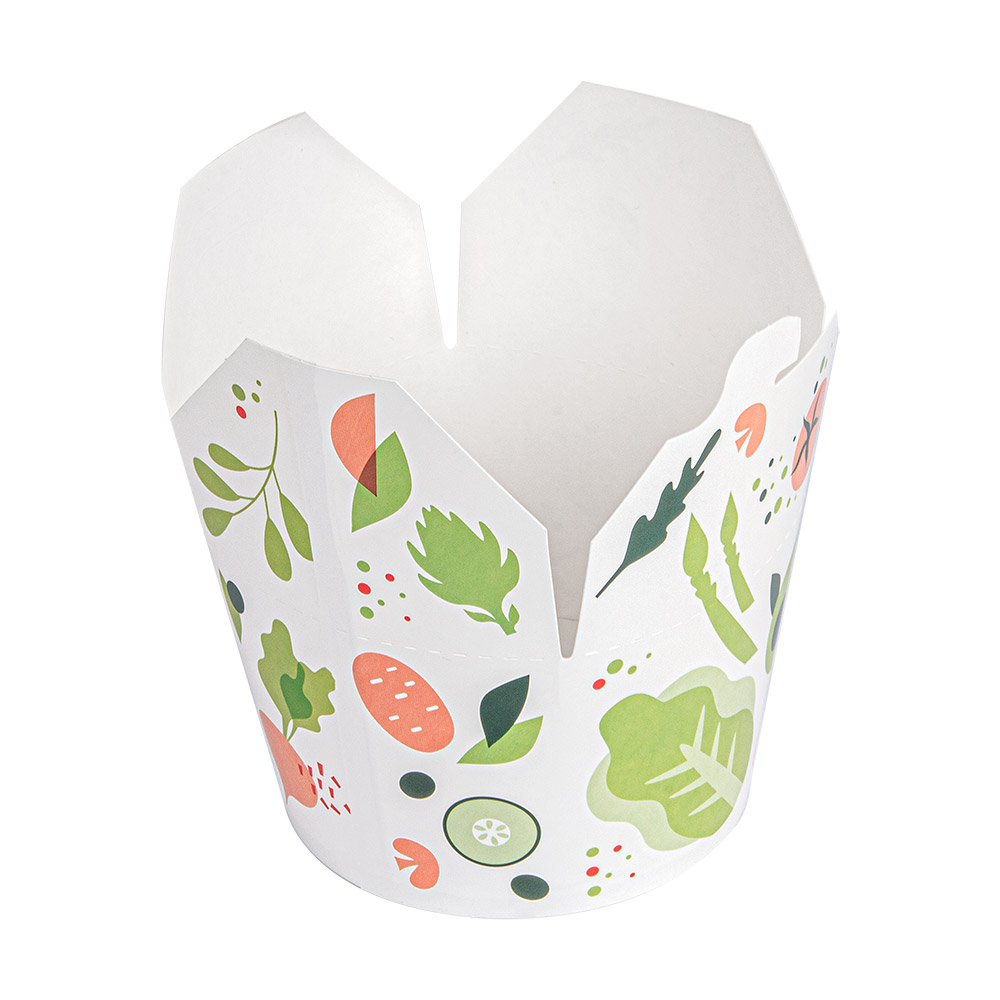 256.87-RICIPIENTI INSALATA SALAD 1000 ML 305 + 18 PE G/M2 Ø12,3x8,5 CM BIANCO CARTONE (50 u.)