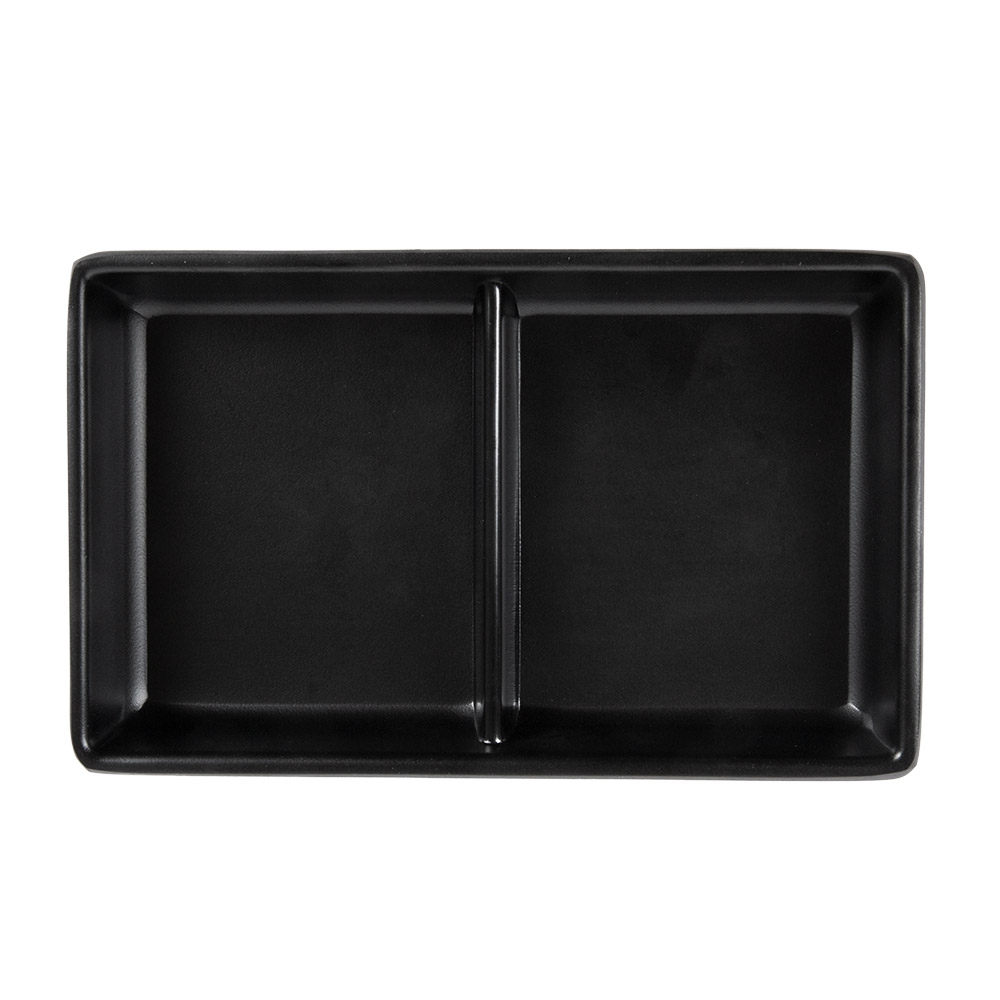 220.07-RECIPIENTI 2 SCOMPARTI ASAMI WARE 13,1x8,8x2,5 CM NERO MELAMINA (1 u.)