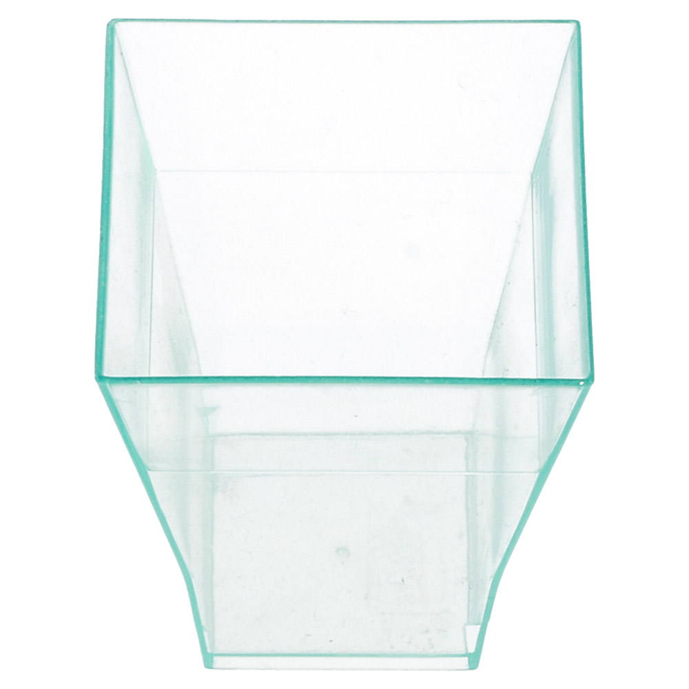 158.61-CONTENITORI APERITIVO BOUQUET 4,5x4,5x5,5 CM VERDE ACQUA PS (24 u.)