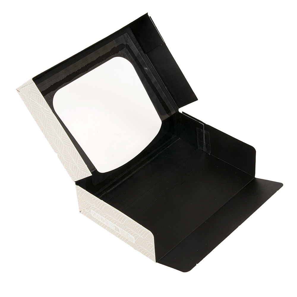 273.90-CONTENITORI SUSHI+FINESTRA 'THEPACK' KINTSU 17,5x12x4,5 CM BIANCO/NERO CARTÓN NANO-MICRO + PE + OPP (50 u.)