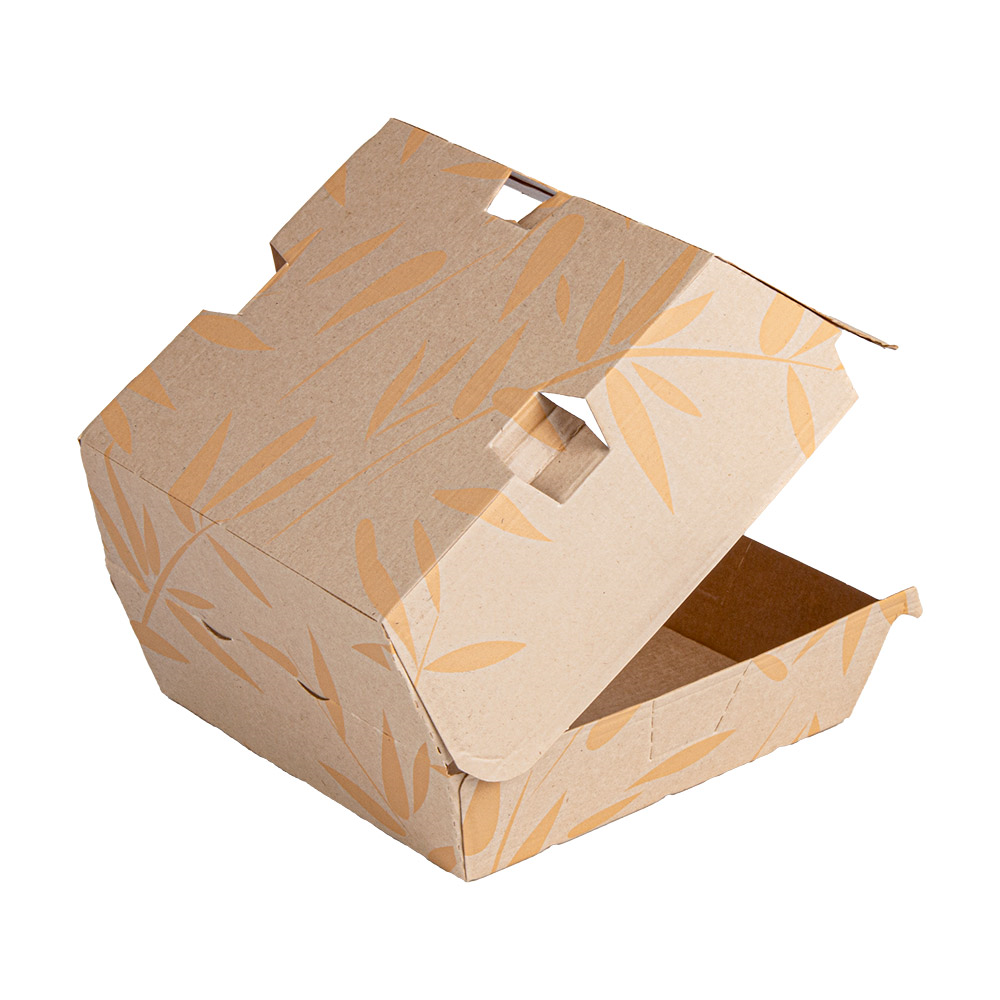 274.15-SCATOLE HAMBURGER 'THEPACK-FEEL GREEN' 14,7x14x7 CM NATURALE CARTONE NANO-MICRO (50 u.)