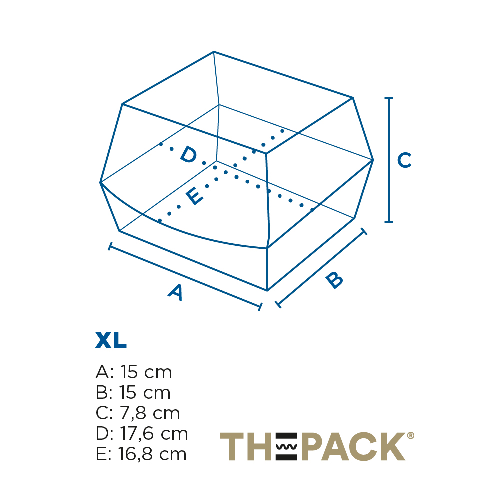 234.22-SCATOLE HAMBURGER 'THEPACK' 17,6x16,8x7,8 CM (XL WIDER) BIANCO CARTONE NANO-MICRO (50 u.)