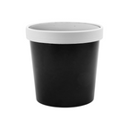226.44-CONTENITORI CON COPERCHI 780 ML - 26 oz 330 + 18 PE G/M2 Ø11,7/9,2x11 CM NERO CARTONE (25 u.)