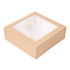 253.45-SCATOLE PER PASTICCERIA CON FINESTRA 'THEPACK'  23x23x7,5 CM NATURALE CARTONE NANO-MICRO + OPP (50 u.)