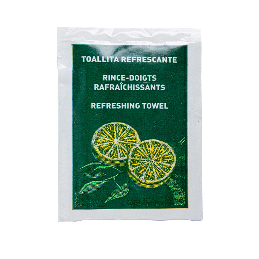 110.90-100 SALVIETTE RINFRESCANTE CITRON 45 G/M2 6x8 CM. BIANCO CELLULOSA