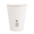 274.43-BICCHIERI BEVANDE FREDDE E CALDE 1 PARETE 'COMPOSTABLE' 360 ML - 12 oz 300 G/M2 Ø9/6x11 CM BIANCO CARTONE (50 u.)