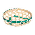 277.44-CESTE BAMBOO  Ø 12x3 CM NATURALE/VERDE BAMBÙ (20 u.)