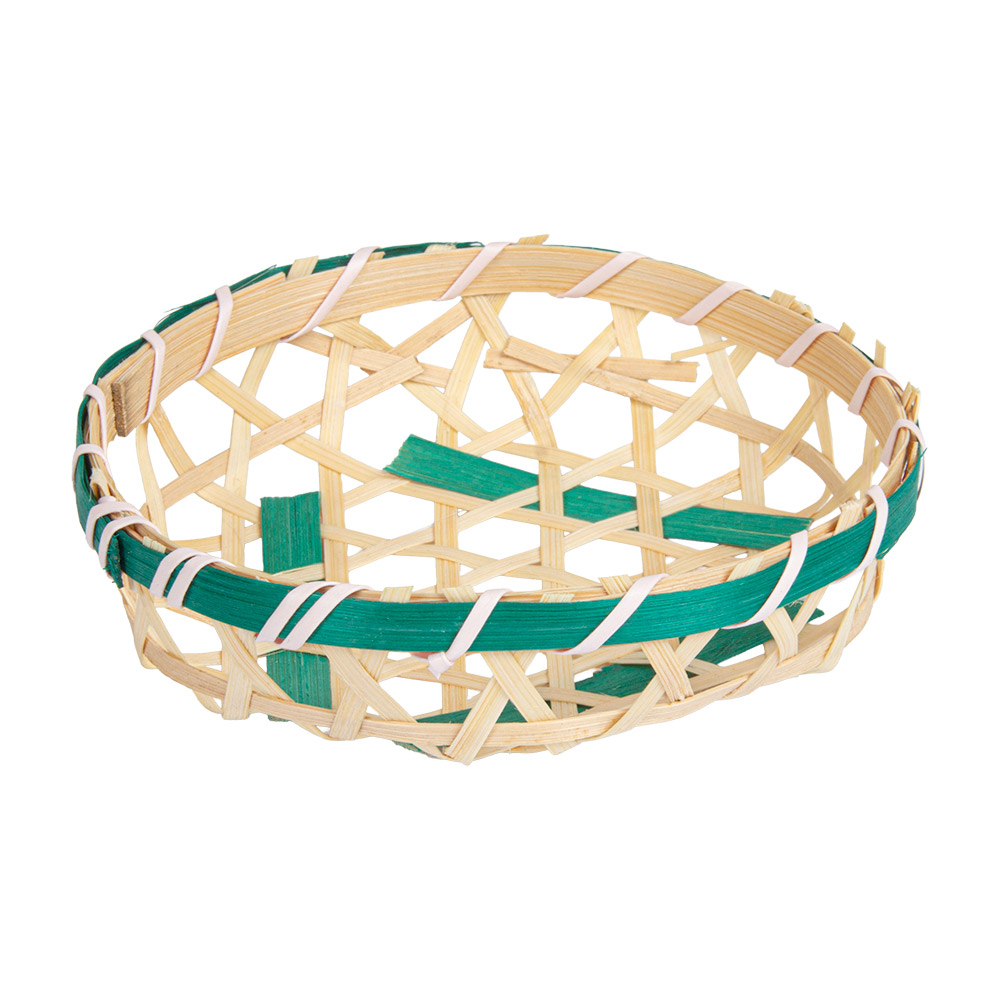 277.44-CESTE BAMBOO  Ø 12x3 CM NATURALE/VERDE BAMBÙ (20 u.)