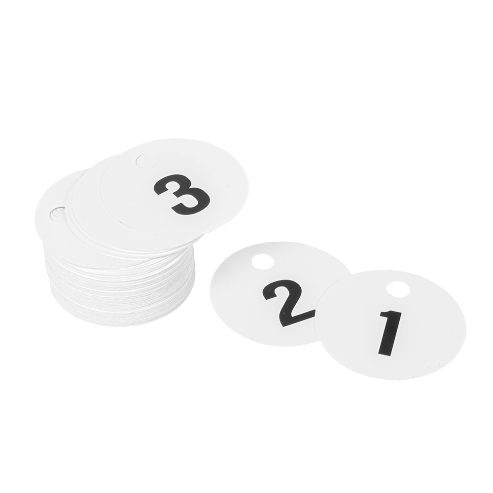 179.04-NUMERI GUARDAROBA DOPPI 1-100   Ø 5 CM BIANCO PVC
