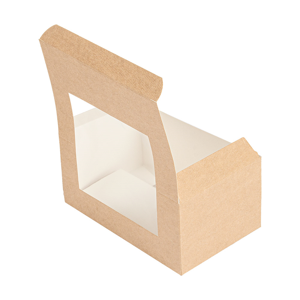 256.15-SCATOLE PER PASTICCERIA CON FINESTRA 'THEPACK'  18x11x8 CM NATURALE CARTONE NANO-MICRO + PP (50 u.)