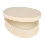 266.09-MINI SCATOLA OVALE CON COPERCHIO 'WOOD'  19,5x14,5x5 CM NATURALE LEGNO