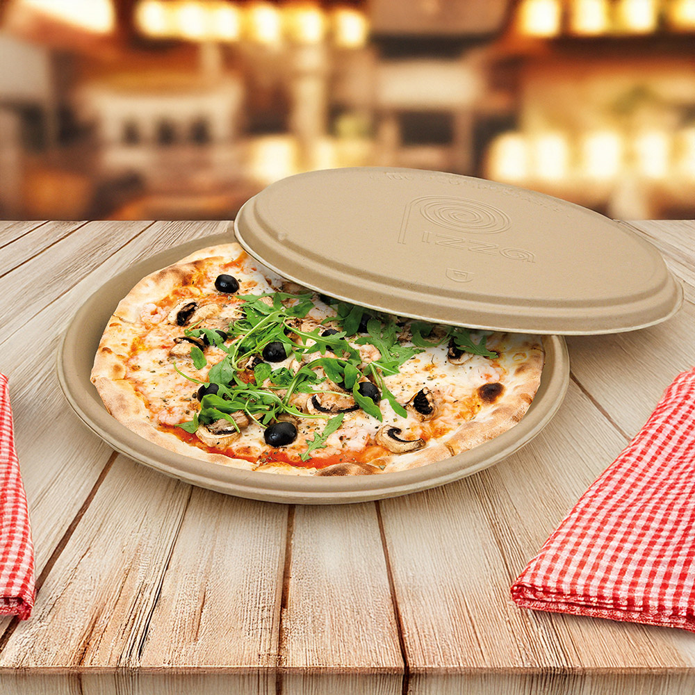 204.13-COPERCHI RECIPIENTI PIZZA 'BIONIC'  Ø 36,4x1,9 CM NATURALE BAGASSA (50 u.)