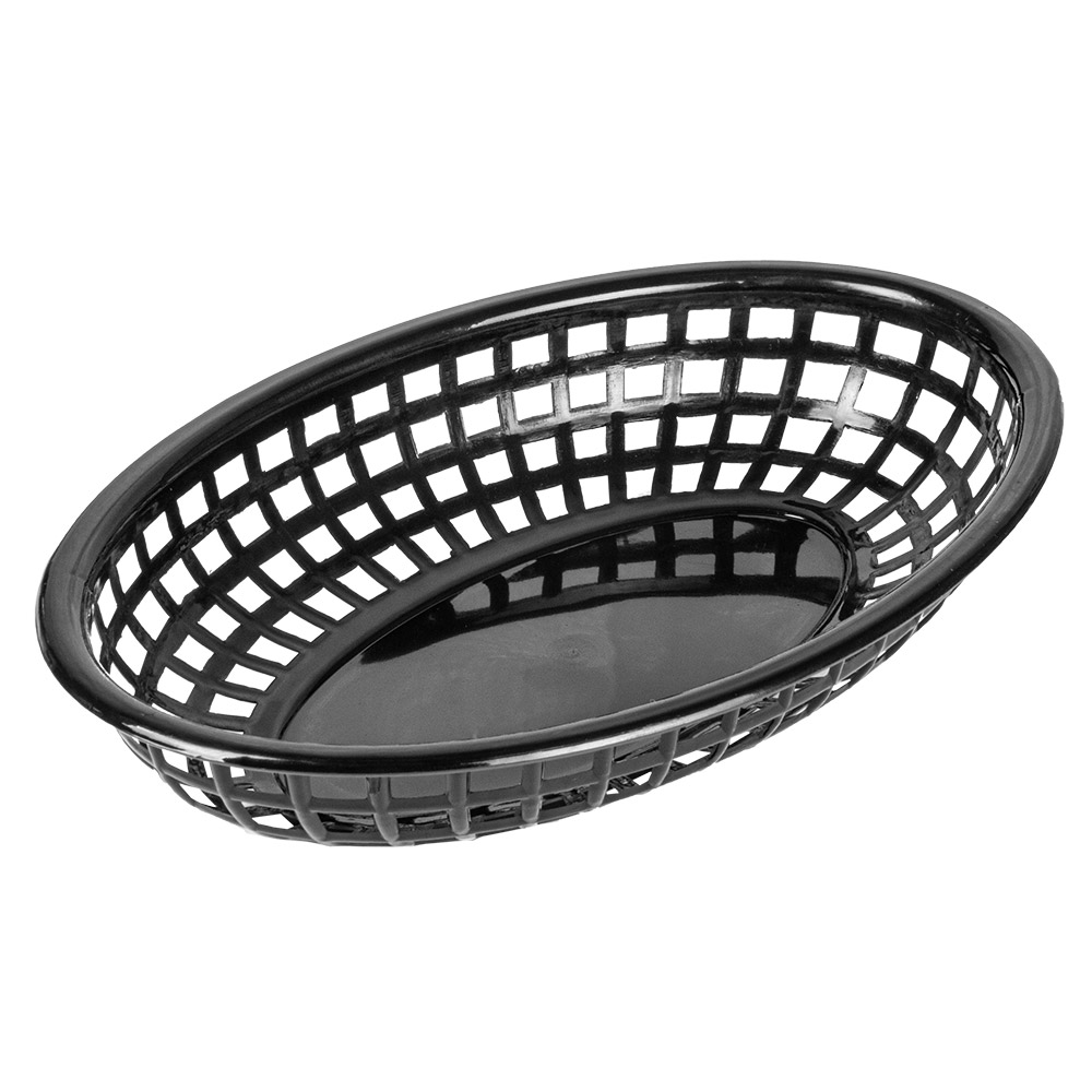 208.55-CESTINO OVALE   24x15x4,5 CM NERO PP (12 u.)