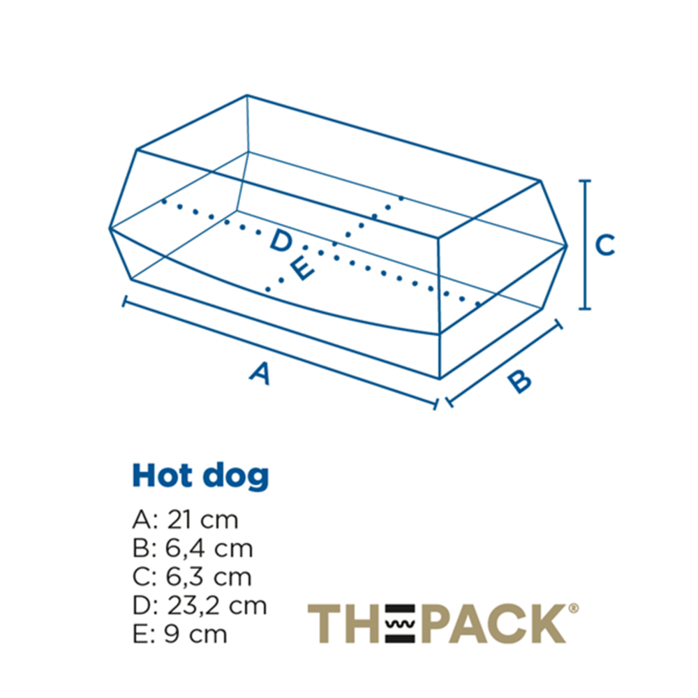 252.13-VASCHETTE "HOT DOG" 'THEPACK'  23,2x9x6,3 CM NERO CARTONE NANO-MICRO (50 u.)