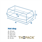 252.13-VASCHETTE "HOT DOG" 'THEPACK'  23,2x9x6,3 CM NERO CARTONE NANO-MICRO (50 u.)