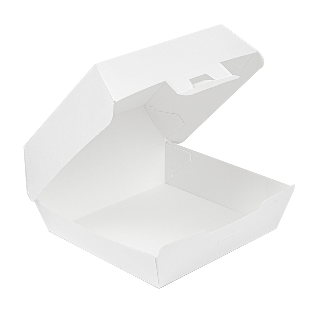 234.22-SCATOLE HAMBURGER 'THEPACK'  17,6x16,8x7,8 CM (XL WIDER) BIANCO CARTONE NANO-MICRO (50 u.)