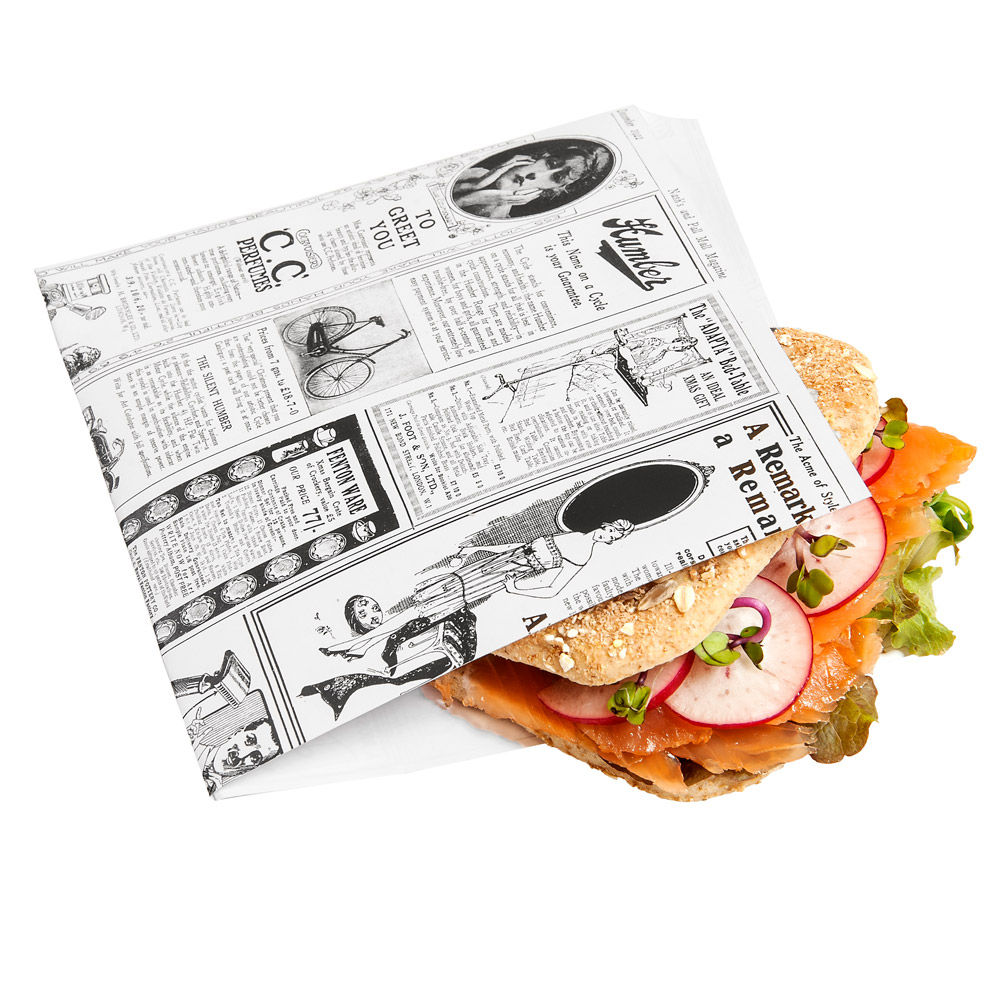 186.38-CARTA ANTIGRASSO APERTO 2 LATI FAST FOOD TIMES 35 G/M2 16x16,5 CM BIANCO PERGAMANA ANTIGRASSI (500 u.)