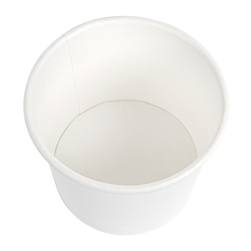 254.44-TERRINA PICCOLA 80 ML (2,6 oz) 210 + 18 PE G/M2 Ø6/4,75x4,8 CM BIANCO CARTONE (50 u.)