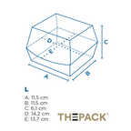 234.13-SCATOLE HAMBURGER 'THEPACK'  14,2x13,7x6,1 CM (L) NATURALE CARTONE NANO-MICRO (50 u.)
