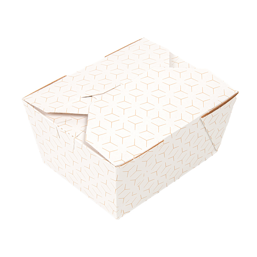279.18-SCATOLE AMERICANE PER MICROONDE 'THEPACK' CUBE 780 ML 11,3x9x6,3 CM BIANCO/NATURALE CARTONE NANO-MICRO + PP (50 u.)