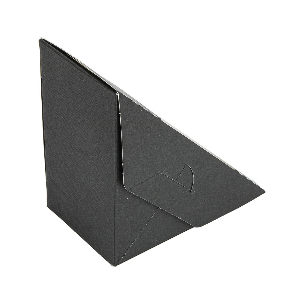 256.36-SCATOLE PANINO DOPPIO CON FINESTRA 'THEPACK'  12,4x12,4x7,5 CM NERO CARTONE NANO-MICRO + OPP (50 u.)