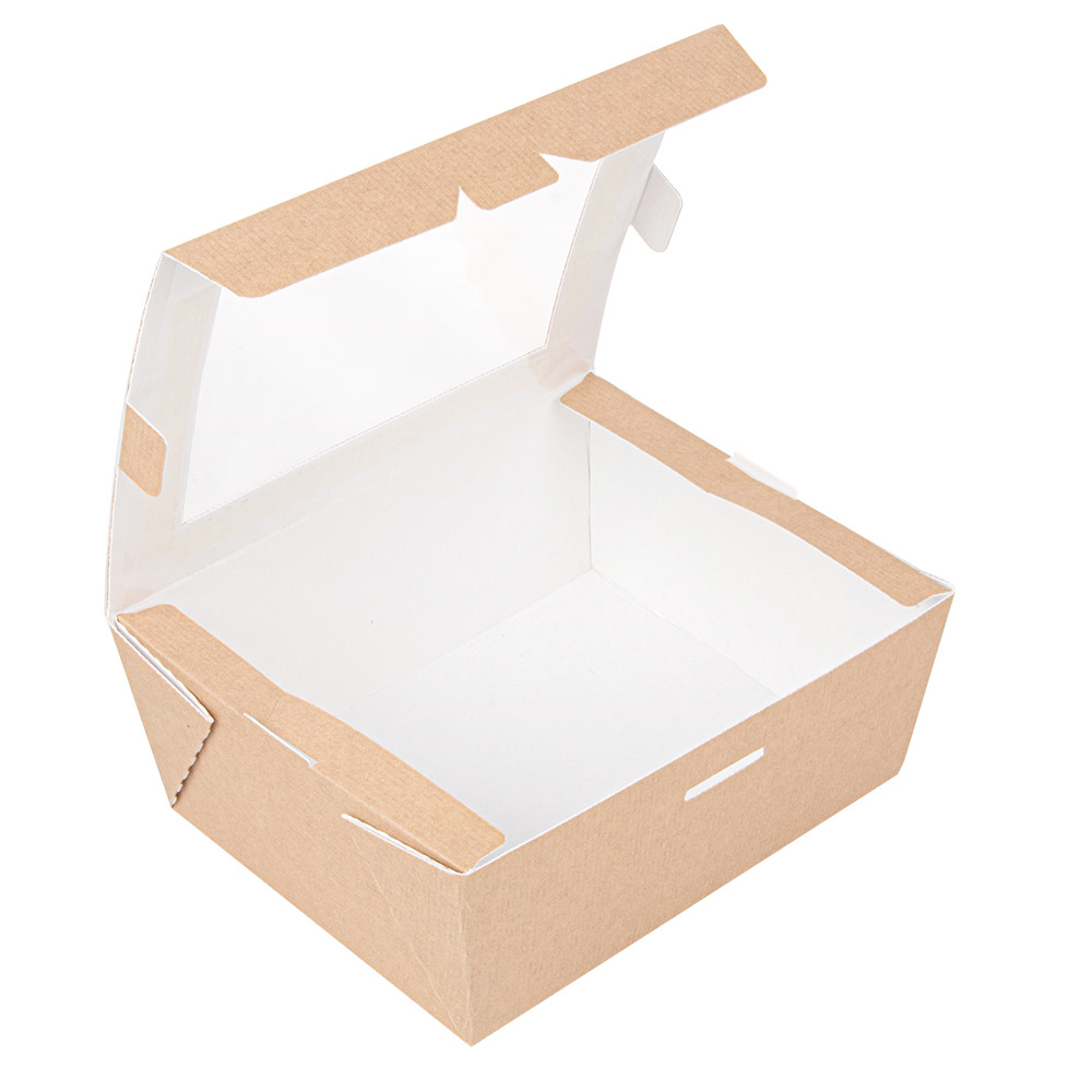 253.63-SCATOLE CON FINESTRA 'THEPACK' 1350 ML 15,3x12,1x6,4 CM NATURALE CARTONE NANO-MICRO + OPP (25 u.)