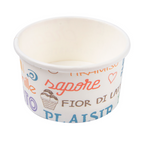 230.30-COPPETTA GELATI PAROLE 70 ML 210 + 18 PE G/M2 Ø6,5x3,9 CM BIANCO CARTONE (50 u.)