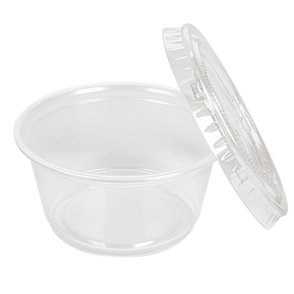 215.07-50 COPPETTE PICCOLE + 50 COPERCHI 60 ML Ø6,2x3,2 CM TRASPARENTE PP