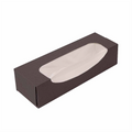 279.27-ASTUCCI PER MACARON CON FINESTRA 'THEPACK'  19x5x5 CM CIOCCOLATO CARTONE NANO-MICRO + OPP (50 u.)
