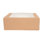253.47-SCATOLE PER PASTICCERIA CON FINESTRA 'THEPACK'  28x28x10 CM NATURALE CARTONE NANO-MICRO + OPP (50 u.)